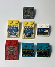 LEGO Space Printed 2x2 Slope Bricks Lot, Multicolor Plastic, 6 Pieces