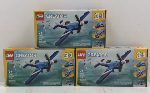 LEGO Creator Race Plane (31160) 178 Pieces Ages 7+ Lot Of 3