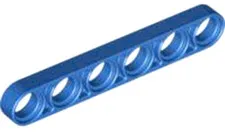 Lego Blue TECHNIC Liftarm Thin 1 x 6 Part 32063 T1
