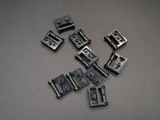 LEGO - 10x - Modified Plate - Modified Plate - 1x2 - Black - 48336