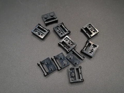 LEGO - 10x - Modified Plate - Modified Plate - 1x2 - Black - 48336