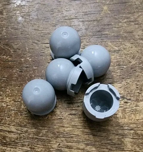 LEGO Light Bluish Gray, Utensil Crystal Ball Globe 2 x 2 x 2. QTY 5. Part 30106.