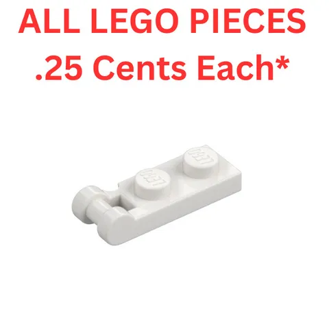 LEGO Plate 1x2 with End Bar Handle White 60478 - Genuine LEGO Parts Pieces Bulk