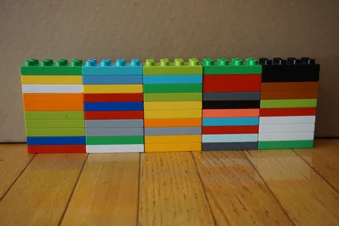 Lot of 50 Lego Duplo 2 x 4 Flat Brick Block Baseplates Various Colors Lot A1