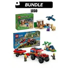 LEGO City 60412 Fire Truck & 21251 Desert Expedition Bundle, STEM Gift