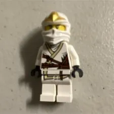 LEGO NINJAGO Zane ZX White Ninja Minifigure njo034 Gold Headpiece Hood