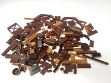 LEGO LOT OF 180 ASSORTED SHADES OF BROWN PARTS AND PIECES