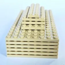 LEGO Tan Baseplate Plate Lot 8x16 4x10 4x8 2x8 Desert Sand Building Blocks 10pc