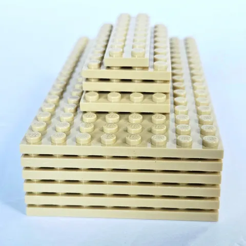 LEGO Tan Baseplate Plate Lot 8x16 4x10 4x8 2x8 Desert Sand Building Blocks 10pc