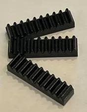 Lego 3743 1X4 Technic Gear Rack dark black x3