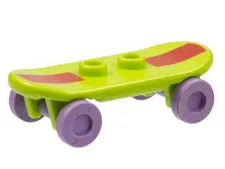 LEGO Lime Minifigure, Utensil Skateboard Deck with Dark Red Stripe 42511c03pb14