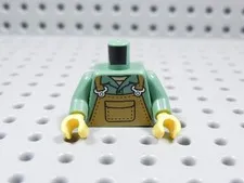 LEGO Sand Green Printed Torso w/ Overalls Minifig BT