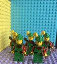 Lego Castle Forestman Lot Of 5x cas138 With Bows And Arrows Rare See Description