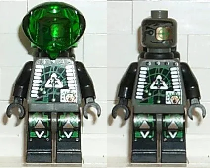 LEGO® Minifigure Space sp020 Insectoids Zotaxian Alien Male Gray and Black w/Gre