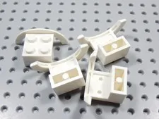 LEGO Lot of 4 White Curved Mudguards Vehicle Minifig BP