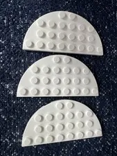 LEGO 22888 White Plate, Round Half 4 x 8 - 3 Pieces