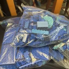 1 and 1/2lb Blue LEGO Bricks Plates Slope EUC Random Bulk Lot Good Mix 1.5 lbs