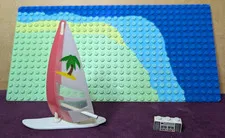 Lego 6410 cabana beach Paradisa vintage used parts baseplate windsurf radio