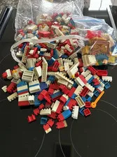 Vintage Legos lot  1970s  Lego Brick Lot red white blue misc