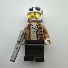 LEGO Minifigure Star Wars Poe Dameron Medium Nougat Jacket with helmet sw0737