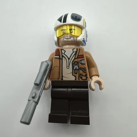 LEGO Minifigure Star Wars Poe Dameron Medium Nougat Jacket with helmet sw0737