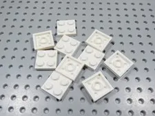 LEGO Lot of 10 White 2x2 Plates BP