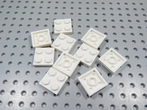LEGO Lot of 10 White 2x2 Plates BP