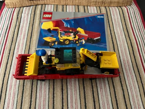 Lego Set 9V TRAIN 4543  Railroad Tractor Flatbed 100% Complete with Instructions