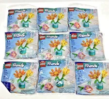 LEGO Friendship Flowers Botanicals Polybags LOT of 9 30634 Daisy, Tulip, Rose