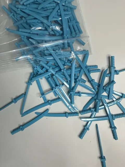 Lego Ninjago Blue Katana Sword Lot (Count 25)