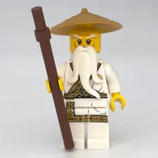 Lego Ninjago Wu Sensei Minifigure Gold Trimmed Outfit njo0180