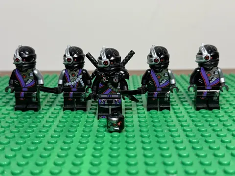 LEGO Ninjago Nindroid Lot 5 Minifigures General Cryptor 4 Swords Extra Head