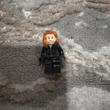 LEGO Minifigure - Black Widow - Black Jumpsuit, Dark Orange Mid-Hair - sh0035