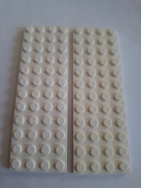 No 424.   2x Lego plate 4x12.  3029 White