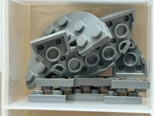 LEGO Parts - Dark Bluish Gray Plate, Round Half 3 x 6 Cutout - No 18646 - QTY 5