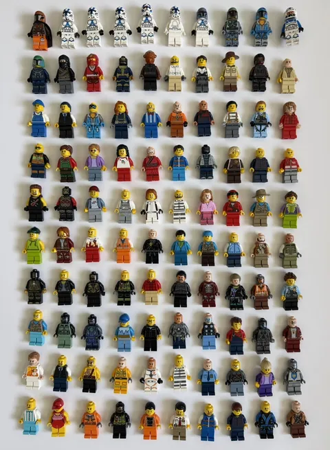 100% Authentic Lego Lot Minifigures Qty 100 Star Wars Police Ninja