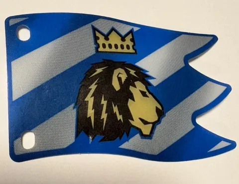 1x Lego Plastic Flag B-Ware Used Blue White Lion Crown bb0158a