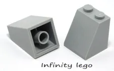 8 LEGO Light Bluish Grey Slope 65° Brick 2 x 2 x 2 (3678) Centre Tube (8 Pieces)