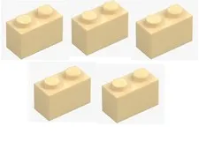 LEGO ® 5x brick 1x2 brick yellow beige 3004 4109995 brick basic basic brick