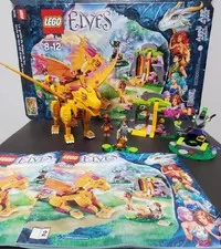LEGO Elves Friends 41175 Fire Dragons Lava Cave Complete Set Box Manuals