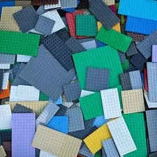 LEGO 300pcs 3x3 4x4 4x6 4x8 6x6 8x16 16x16 Baseplates Bulk Lot Plate Base Clean