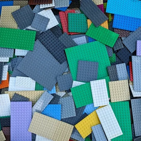 LEGO 300pcs 3x3 4x4 4x6 4x8 6x6 8x16 16x16 Baseplates Bulk Lot Plate Base Clean