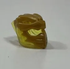 LEGO Minifig Helmet w/ Flames & Pearl Gold Dragon Face Yellow Translucent Trans
