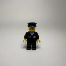 LEGO Classic Town Minifigure Police Officer cop001 Black Suit 
