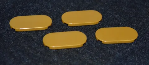 (4) 2x4 Gold Rounded End Oval Smooth Finishing Tile Bricks ~ New Lego Parts ~