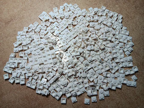 LEGO LOT OF 500 WHITE SQUARE PLATE 1X1 #3024