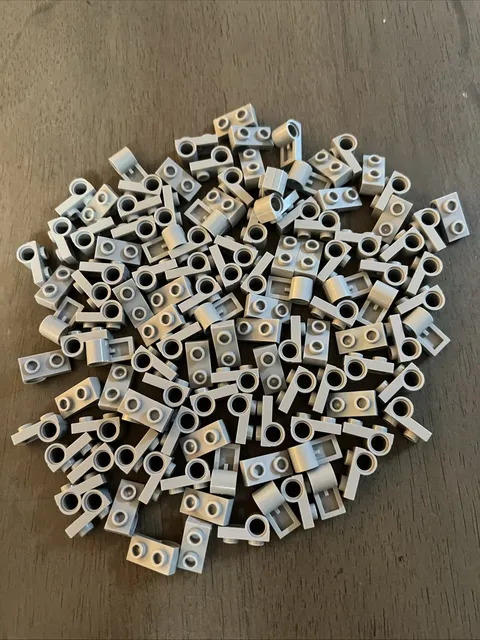 LEGO 18677 Light Bluish Gray Plate, Modified 1 x 2 with Pin Hole on Bottom x126