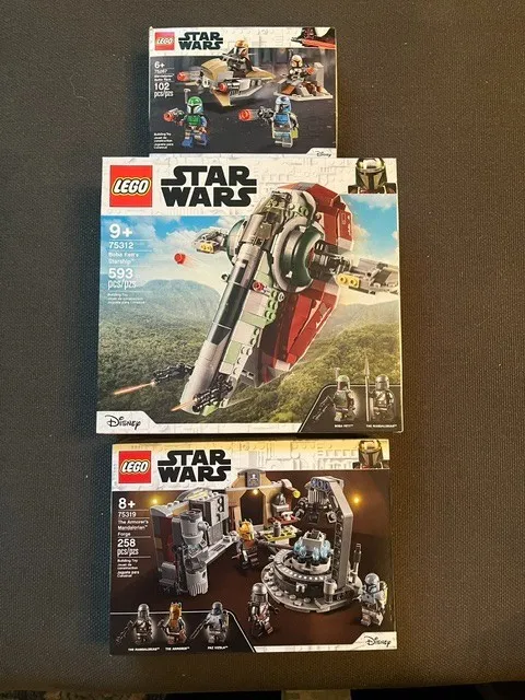 🌠🚀 3 LEGO Star Wars The Mandalorian Boba Fett sets 75319 75267 & 75312 SICK!