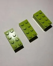 LEGO (3) New Lime Green Brick 2 x 4 Studs Pieces