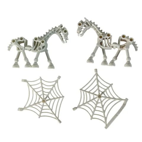 LEGO Skeleton Horse and Spider Web Lot 4pc White Glow in the Dark 59228 90977